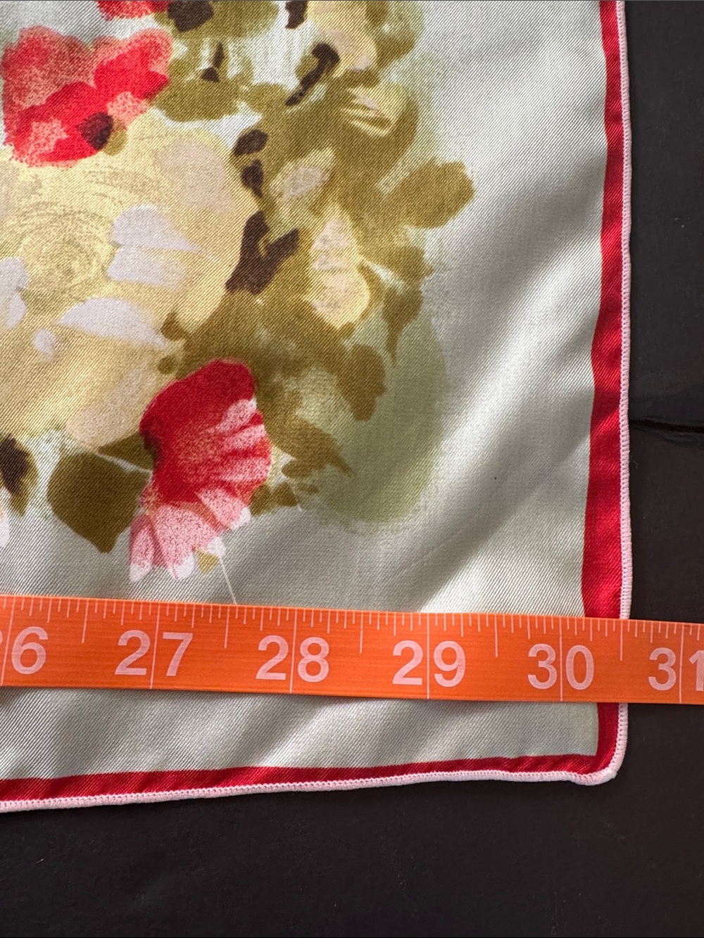 Vintage Light Green Floral Silk Scarf - Picture 5 of 15